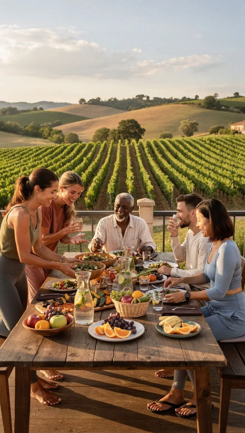 Una sesión de yoga en pareja, mostrando conexión y armonía.