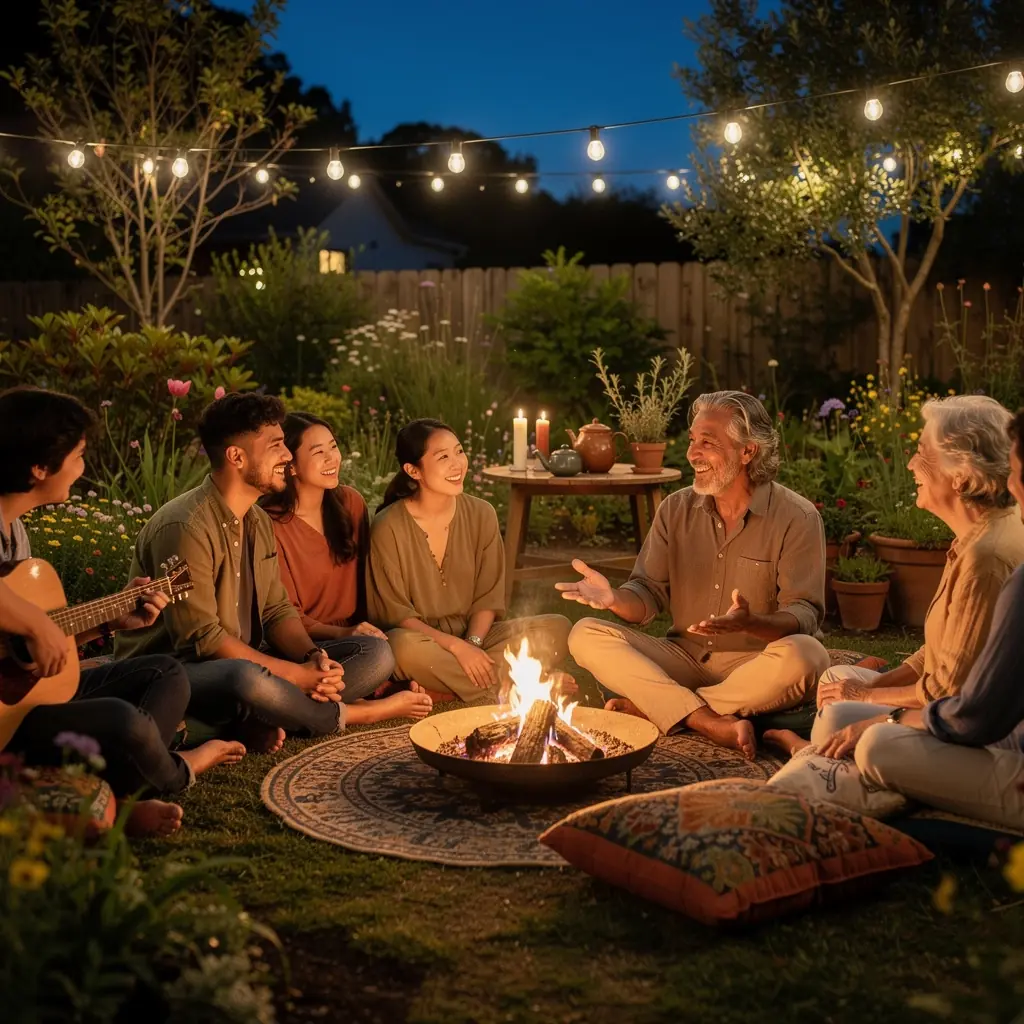 Un grupo de mujeres compartiendo experiencias de bienestar en un círculo.