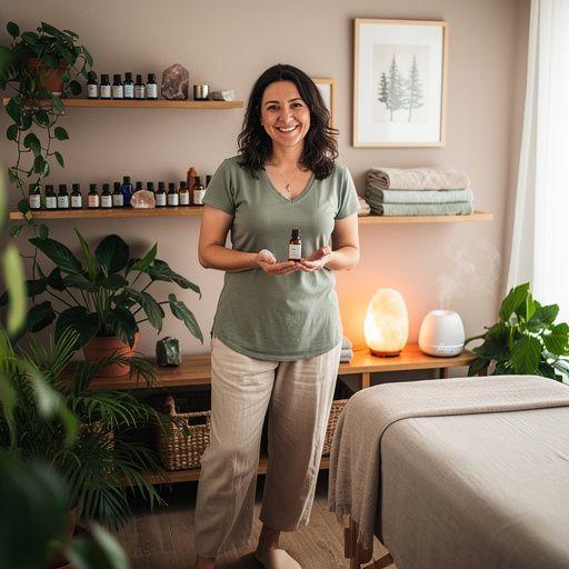 Diversas posiciones de yoga representadas en un mural artístico.